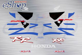 Αυτοκόλλητα σετ για Honda Fireblade CBR 954 RR Μπλε - Μαύρη έκδοση 2003