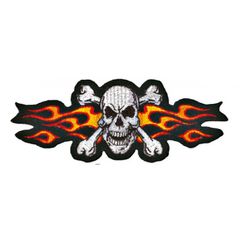 Lethal Threat Ραφτό Σήμα Yellow Flame Skull Embroidered Patch 6" x 2.5" | ST31004