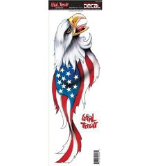 Lethal Threat Αυτοκόλλητο εξωτερικής χρήσης U.S.A. Flag Feathed Eagle Sticker 16.17" x 5.21" | LT02001