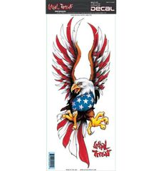 Lethal Threat Αυτοκόλλητο εξωτερικής χρήσης U.S.A. flag feathered eagle sticker 11.406" x 4.432" | LT10401