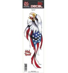 Lethal Threat Αυτοκόλλητο εξωτερικής χρήσης USA Flag Feathered Eagle sticker 2.635" x 7.781" | LT00403