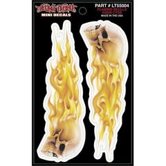 Lethal Threat Αυτοκόλλητα 2 τεμάχια flaming skull stickers | LT00411