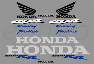 Αυτοκόλλητα σετ για Honda CBR 1000RR Fireblade Ασημί - Μαύρη έκδοση 2007