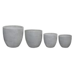 ΣΕΤ 4ΤΜΧ ΓΛΑΣΤΡΕΣ ΣΤΡΟΓΓΥΛΕΣ ΣΕΙΡΑ GARDENER HM4719 FIBERCLAY-ΧΡΩΜΑ CEMENT Φ44x43Υεκ