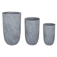 ΣΕΤ 3ΤΜΧ ΓΛΑΣΤΡΕΣ ΚΥΛΙΝΔΡΟΙ ΣΕΙΡΑ GARDENER HM4720 FIBERCLAY-ΧΡΩΜΑ CEMENT Φ44x79Υεκ