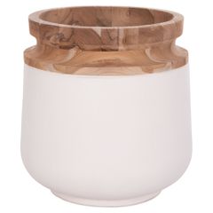 ΔΙΑΚΟΣΜΗΤΙΚΟ ΒΑΖΟ ΔΑΠΕΔΟΥ LINTER HM4662.02L FIBER CEMENT ΛΕΥΚΟ--ΞΥΛΟ ΤΕΑΚ Φ41x47Υεκ.