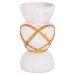 ΔΙΑΚΟΣΜΗΤΙΚΟ ΒΑΖΟ ΔΑΠΕΔΟΥ MAYNARD HM4672.02S TERRACOTTA ΛΕΥΚΟ--RATTAN Φ27.5x50Υεκ