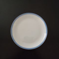 Πιάτα πορσελάνης Ιωνία φαγητού μπλε ρίγα ρηχά στρογγυλά 19 εκ.