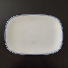 Πιατέλα σερβιρίσματος Ιωνία πορσελάνης μπλε ρίγα 35x25