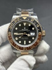 Rolex GMT-Master II 126711CHNR Rootbeer custom superclone 18K wrapped gold 904L with deep glass and extra weight dd3285 correct hand stack superclone movement 70h ps