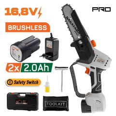 Κλαδευτικό Αλυσοπρίονο Μπαταρίας 16,8V NAKAYAMA PRO EC1510 Brushless Επαγγελματικό με 2x2Ah Μπαταρίες Λίπανση & Λάμα 15cm ( 077411 )