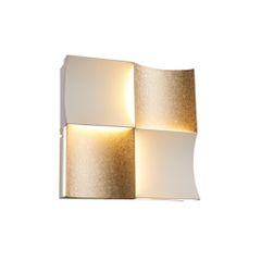 Φωτιστικό Επιτοίχιο CHESSY LED 21W SMD, Χρυσό Αμμοδεές Λευκό Αλουμίνιο, CCT 1050LM, IP20, 211x55x211mm
