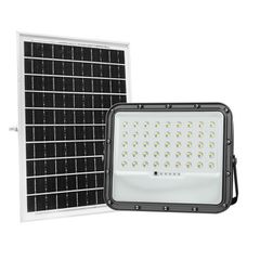 Ηλιακός Προβολέας LED SMD 100W 3CCT IP66 Μαύρος με Μπαταρία και Τηλεχειριστήριο PLUS