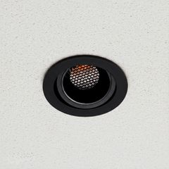 Χωνευτό Κινούμενο Φωτιστικό Downlight Σποτ με Honeycomb Anti-Glare Reflector LED 10W 1250lm 38° AC 220-240V IP20 Θερμό Λευκό 2700K - Bridgelux COB Chip & TÜV SÜD Driver - Μαύρο Ματ - Μ8.5 x Π8.5 x Υ6.