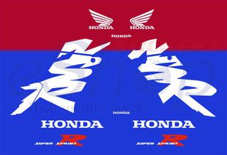 Αυτοκόλλητα σετ για Honda NSR 125 Κόκκινη-Μπλε έκδοση 1999 2000