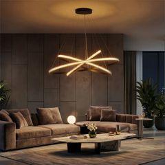 kelvo® DIAMOND KLV-101-0241-V2 Κρεμαστό Φωτιστικό Οροφής LED 150W 15000lm 180° AC 220-240V IP20 Ρυθμιζόμενο Λευκό CCT με Χειριστήριο από 2700K έως 6000K Dimmable - Lumileds SMD Chip - Μαύρο Ματ - Μ100