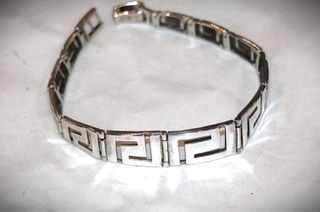 Βραχιόλι αλυσίδα χεριού Μέανδρος Ασήμι sterling silver 925 - εκποίηση SBTS077