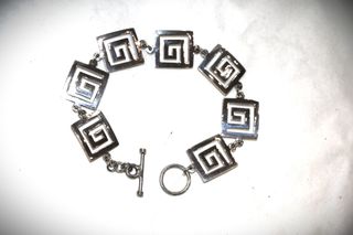 Βραχιόλι αλυσίδα χεριού Μέανδρος Ασήμι sterling silver 925 - εκποίηση SBTS078