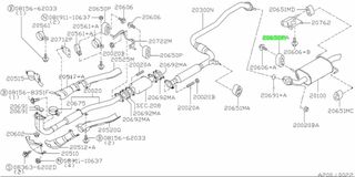 ΣΤΗΡΙΓΜΑ ΛΑΣΤΙΧΟ ΕΞΑΤΜΙΣΗΣ NISSAN PRIMERA P11   206502F000-thumb-1