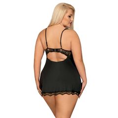Babydoll Luvae & Slip Μαύρο Size Plus-thumb-1