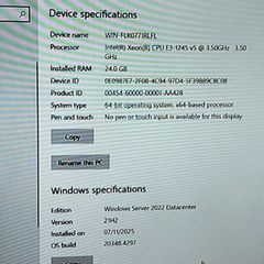 Server ευκαιρία 4 τερα δίσκο 4TB Windows server data centrer Cpu Xeon 4 core 8 Threads 128GB SSD 24GB RAM DDR4 PC Υπολογιστή