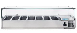 Βιτρίνα Επιτραπέζια Για 7Gn 1/4 150x33,5x43,5Cm VETRO2 - Καινούργιο.