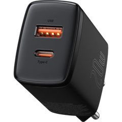 Φορτιστής Τοίχου Baseus Compact PD 20W με 1x USB-C & 1x USB Μαύρος