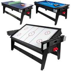 4-IN-1 MULTIGAMING TABLE BILLIARDS TABLE TENNIS HOOK-UP DINING TABLE 189x94.1x81.3CM ENERO