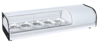 Βιτρίνα Ψυχόμενη Επιτραπέζια Sushi Bar 5 Θέσεων 1/3Gn 134x42x31,5Cm DYNAMIC - Καινούργια.
