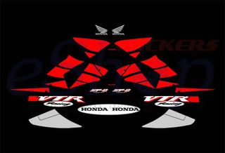 Αυτοκόλλητα σετ για Honda VTR 1000 SP2 Μαύρη - Άσπρη έκδοση 2002