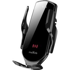 Maxlife Βάση Κινητού για Αεραγωγό Αυτοκινήτου MXCH-08 με Αυτόματο Μηχανισμό & Ασύρματη Φόρτιση 15W Μαύρη