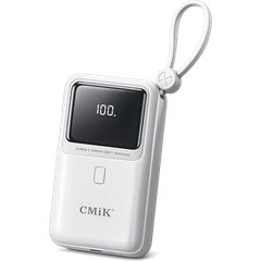 CMiK CM-518 Power Bank 10000mAh 22.5W Fast Charging USB + Type-C + iOS White