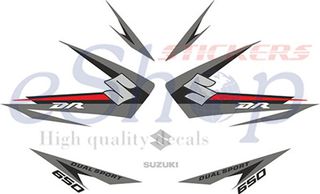 Αυτοκόλλητα σετ για Suzuki DR 650 μοντέλο 2010 Λευκή έκδοση #2