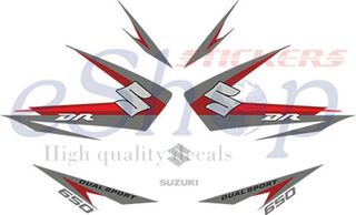 Αυτοκόλλητα σετ για Suzuki DR 650 μοντέλο 2010 Μαύρη έκδοση