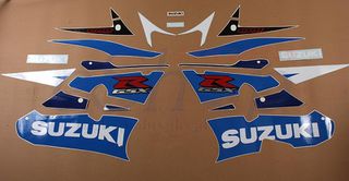 Αυτοκόλλητα σετ για Suzuki GSXR 600 K3 2003 (Μπλε - Άσπρη έκδοση)