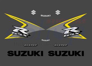 Αυτοκόλλητα σετ για  Suzuki Gsxr 600 Κίτρινη έκδοση 2008 2009