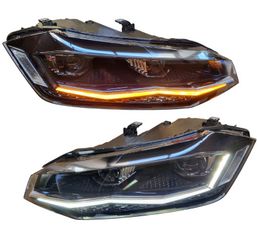 ΦΑΝΑΡΙΑ ΕΜΠΡΟΣ HEADLIGHTS SILVER LED SEQ DRL fits VW POLO 2G 17-21 EAUTOSHOP GR