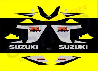 Αυτοκόλλητα σετ για  Suzuki GSX-R 750 Κίτρινη - Μαύρη έκδοση 2005 K5
