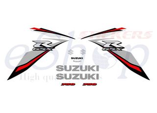 Αυτοκόλλητα σετ για Suzuki GSX-R 750 Ασημί Λευκή έκδοση 2009 K9