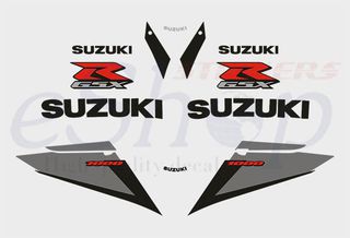 Αυτοκόλλητα σετ για Suzuki GSXR 1000 Ασημί έκδοση 2003 K3