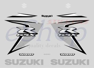 Αυτοκόλλητα σετ για Suzuki Gsxr 1000R Ασημί-Λευκή έκδοση 2008 2009