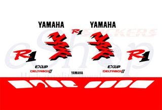 Αυτοκόλλητα σετ για YAMAHA YZF R1 1998 Λευκή Κόκκινη έκδοση