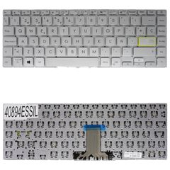 Teclado Español para Portátil - Spanish Laptop Keyboard για Asus VivoBook S14 S433 S433EA S433EQ S433FA S433FL S433JQ X421FQ X421IA X421JA X421JP X421FF ES No Frame Silver ( Κωδ.40894ESSIL )