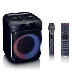LENCO 246-0031 Ηχείο Karaoke με Ασύρματο Μικρόφωνο και Εφέ Φωτισμού σε Μαύρο Χρώμα PA-101BK