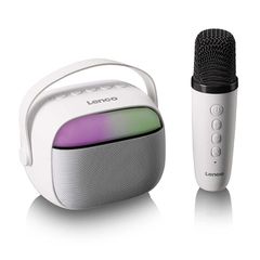 LENCO 246-0055 Ηχείο Karaoke με Ασύρματο Μικρόφωνο και Εφέ Φωτισμού σε Λευκό Χρώμα BTC-020WH