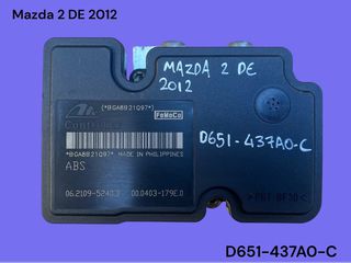 MAZDA 2 DE 2008-2014 ΜΕΤΑΧΕΙΡΙΣΜΕΝΑ ΑΝΤΑΛΛΑΚΤΙΚΑ ( κεντρική μοναδα συστήματος ελέγχου φρένου abs με κωδικό D651-437A0-C )