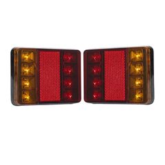 Πίσω Φανάρι Οχημάτων LED 9W 360lm 140° DC 12V Αδιάβροχο IP66 Πορτοκαλί & Κόκκινο & Ψυχρό Λευκό 6000K - Μ12 x Π9.5 x Υ2cm - Πακέτο 2 Τεμαχίων - 1 Χρόνο Εγγύηση