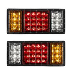 Πίσω Φανάρι Οχημάτων LED 9W 360lm 180° DC 24V Αδιάβροχο IP66 Πορτοκαλί & Κόκκινο & Ψυχρό Λευκό 6000K - Μ34.5 x Π5.5 x Υ15cm - Πακέτο 2 Τεμαχίων - 1 Χρόνο Εγγύηση