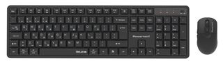 POWERTECH set ασύρματο ποντίκι & πληκτρολόγιο PT-1540, 2.4GHz & Bluetooth, αθόρυβο, μαύρο