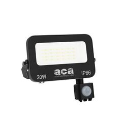 Προβολέας LED SMD 20W με Αισθητήρα 3CCT 2000lm – RA>80, στεγανός IP66, 185-265V Μαύρος